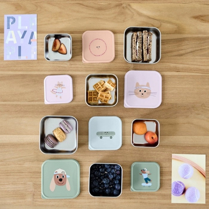 RVS Snackboxen – 3-delige Set – Tiny Team Dog – LÄSSIG