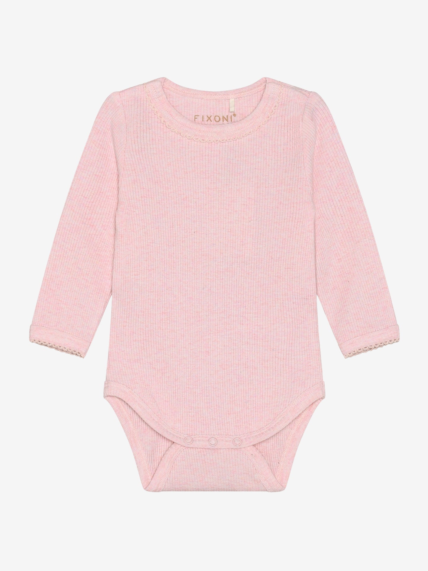 Bodysuit - Modal/cotton - Pink/Bleached Mauve Melange - Fixoni