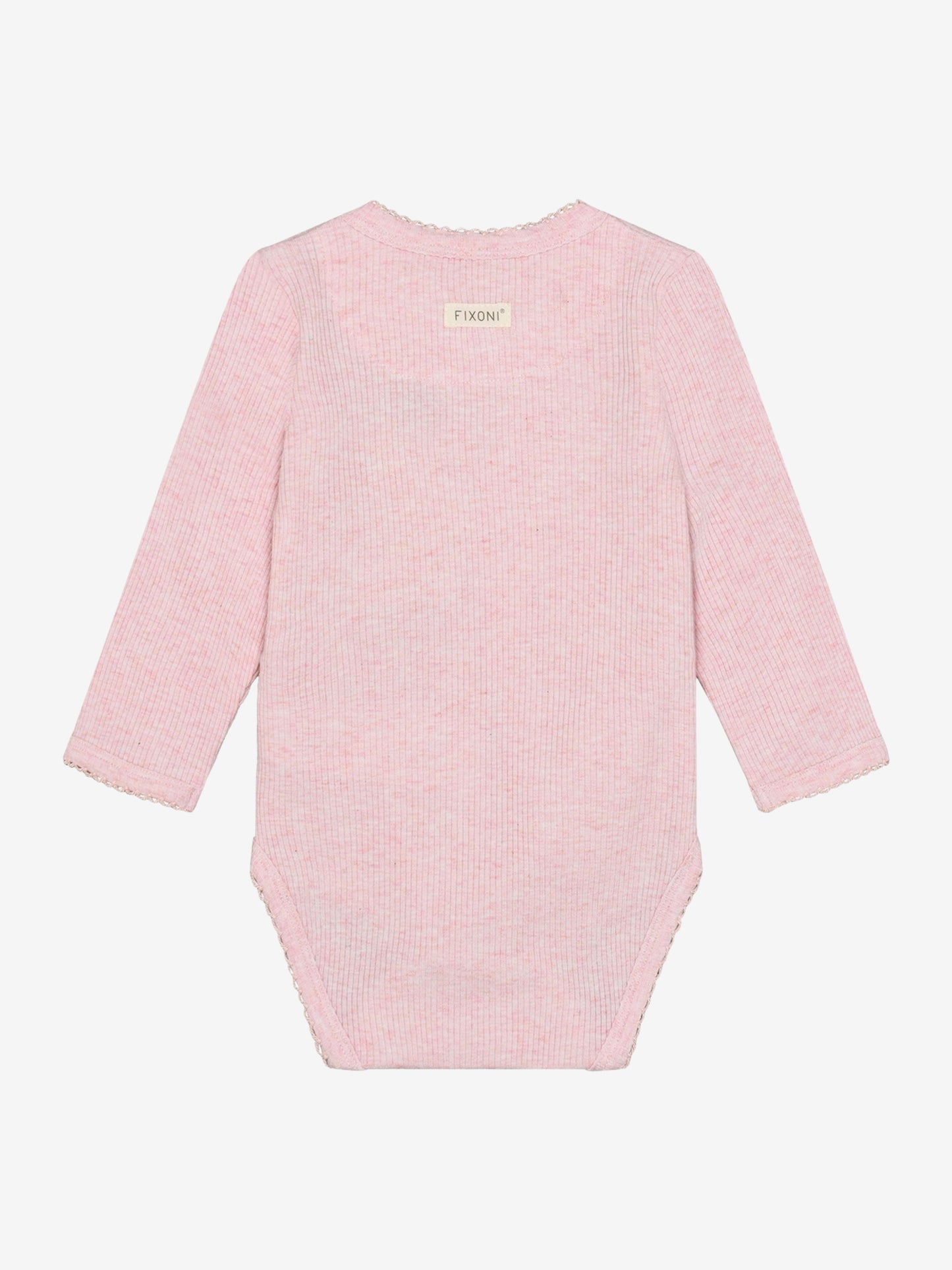 Wrap-Over Romper - Modal/Cotton - Pink/Bleached Mauve Melange - Fixoni
