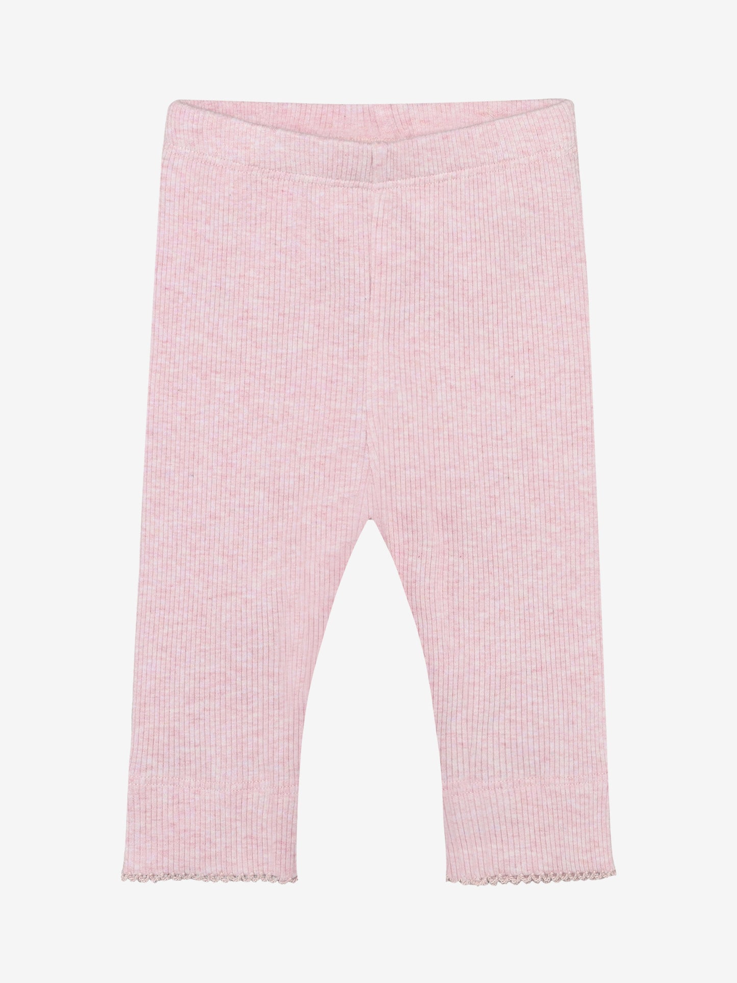 Leggings - Modal/Cotton - Pink/Bleached Mauve Melange - Fixoni
