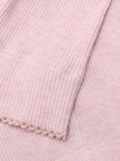 Leggings - Modal/Cotton - Pink/Bleached Mauve Melange - Fixoni