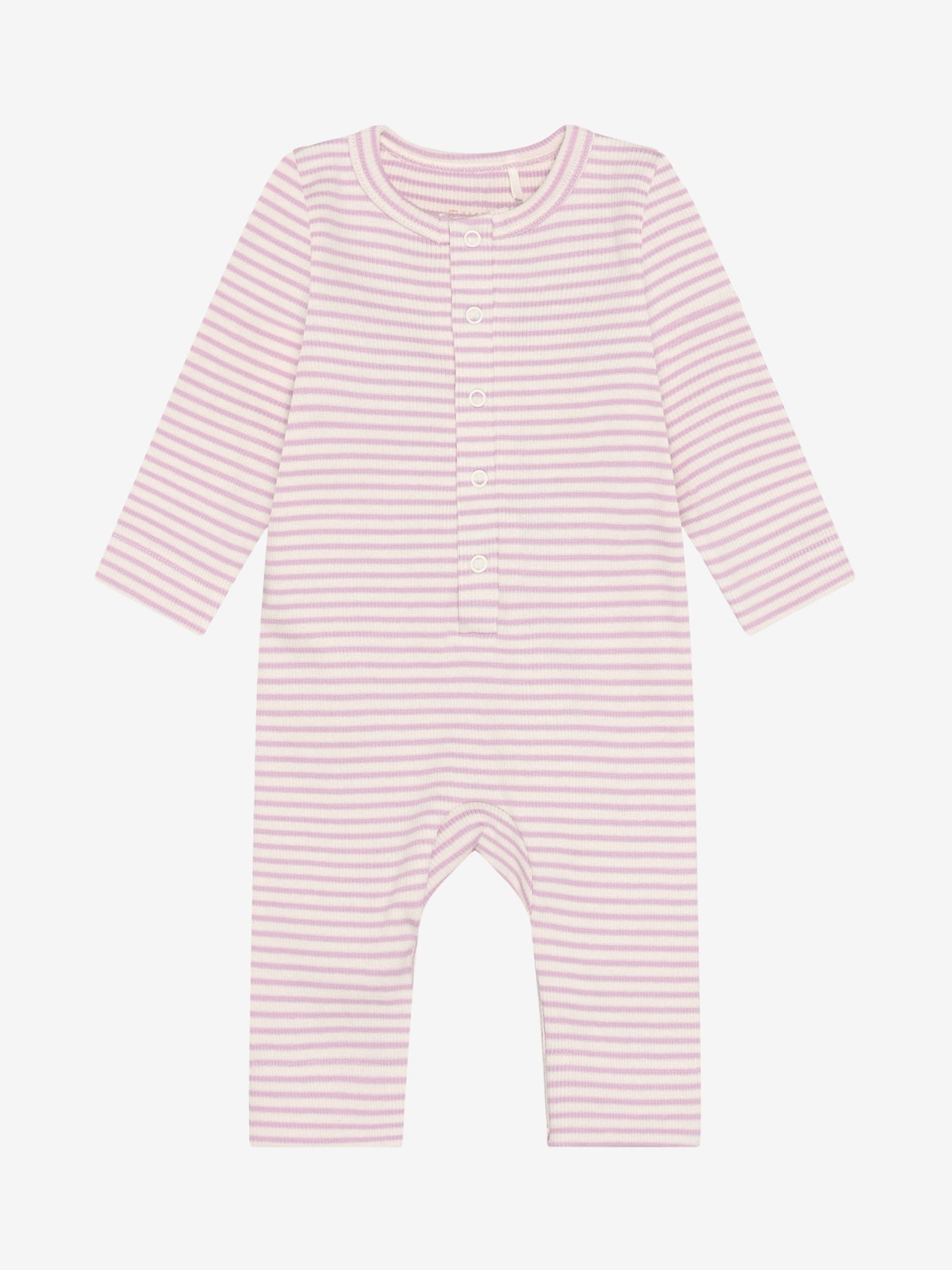 Bodysuit - Cotton - Striped Pink/Bleached Mauve - Fixoni