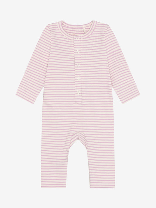 Bodysuit - Cotton - Striped Pink/Bleached Mauve - Fixoni