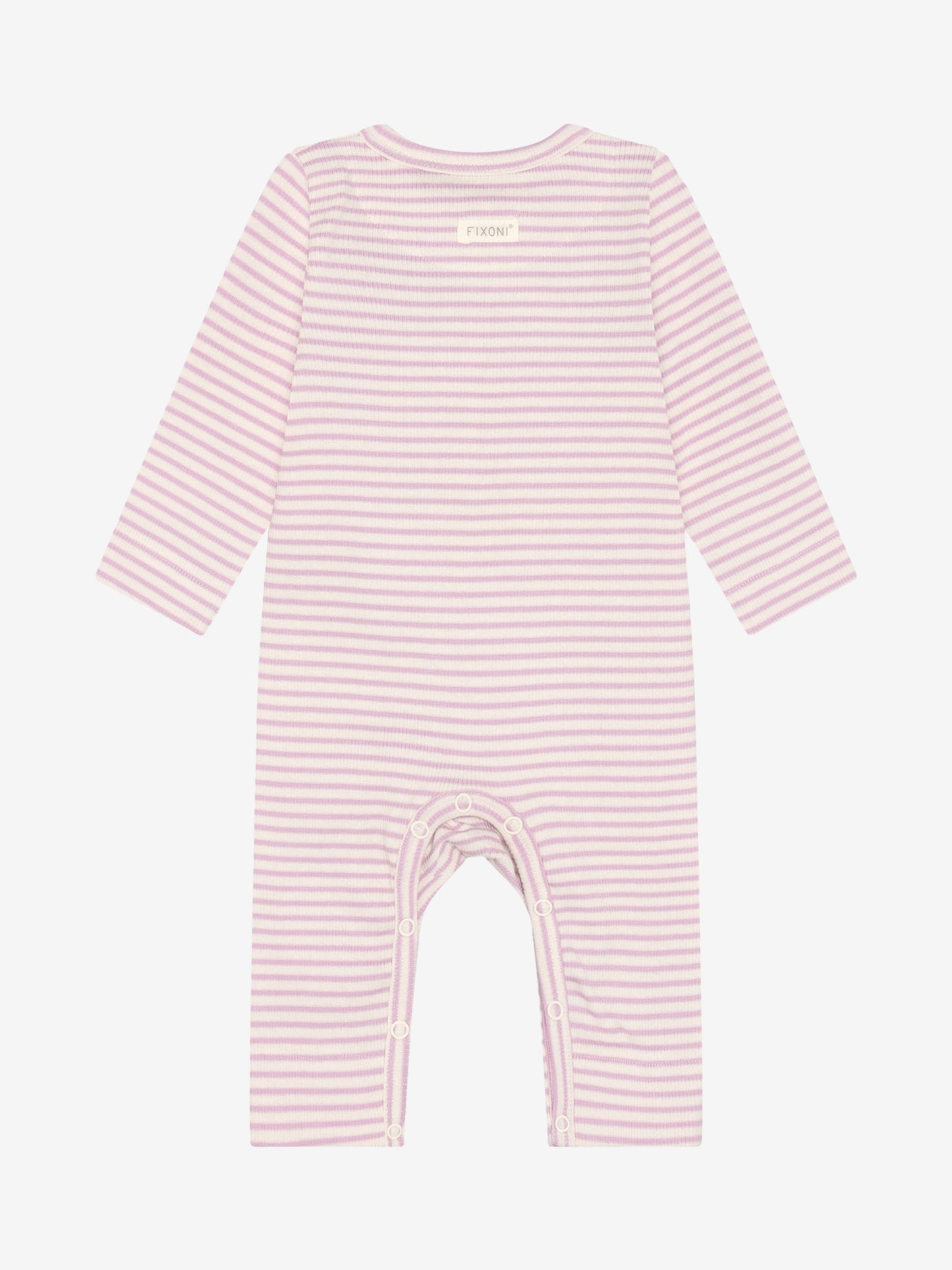 Bodysuit - Cotton - Striped Pink/Bleached Mauve - Fixoni