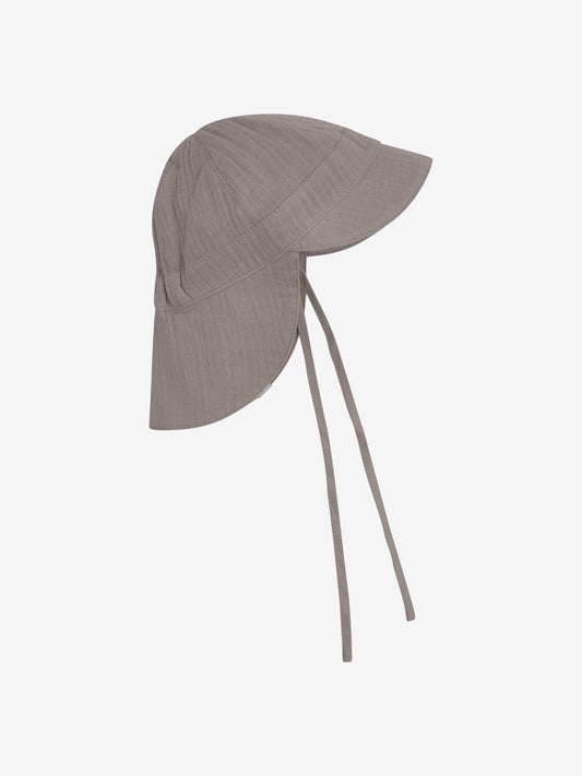 Baby Sun Hat - Organic Cotton/Muslin - Brown/Moon Rock - Huttelihut