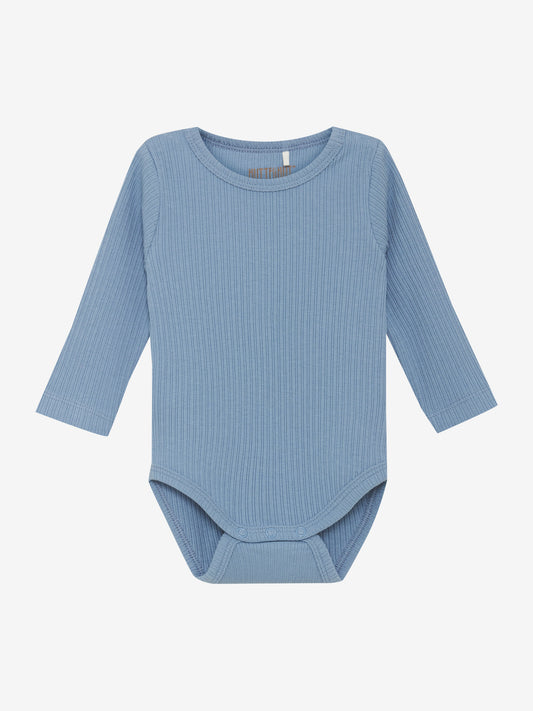 Romper lange mouw - Katoen & Modal mix - Body LS Rib - Windward Blue - Huttelihut