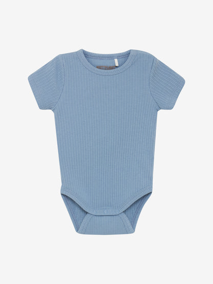 Short sleeve romper - Cotton & Modal mix - Windward Blue - Body SS Rib - Huttelihut