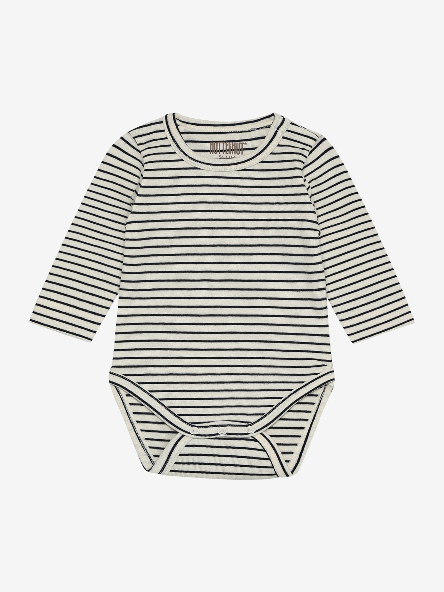 Long-sleeved romper - Organic cotton - Body LS YD Stripe - Navy Blazer - Huttelihut
