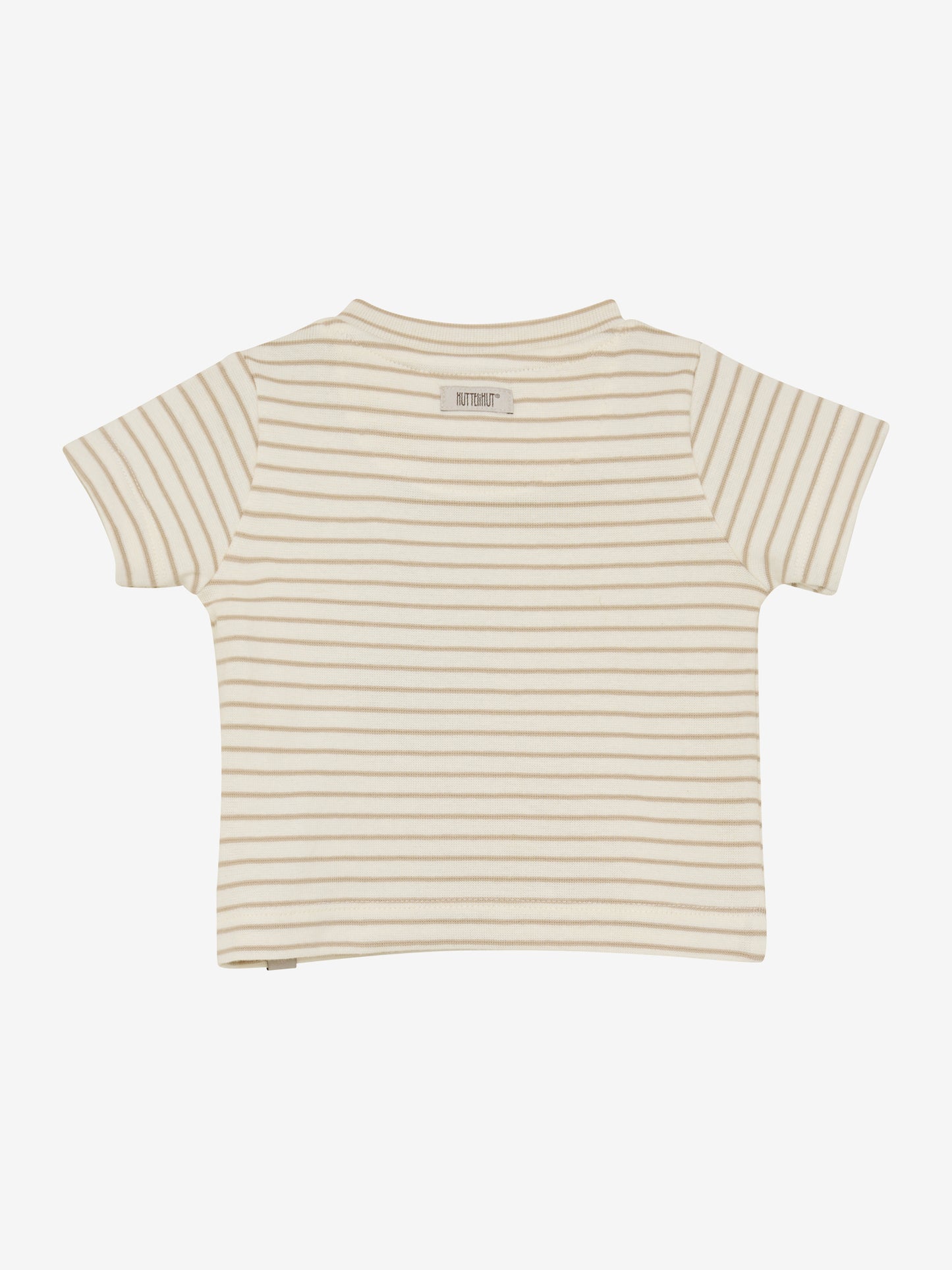 Baby T-shirt - Organic Cotton - Striped Beige/White Pepper - Huttelihut
