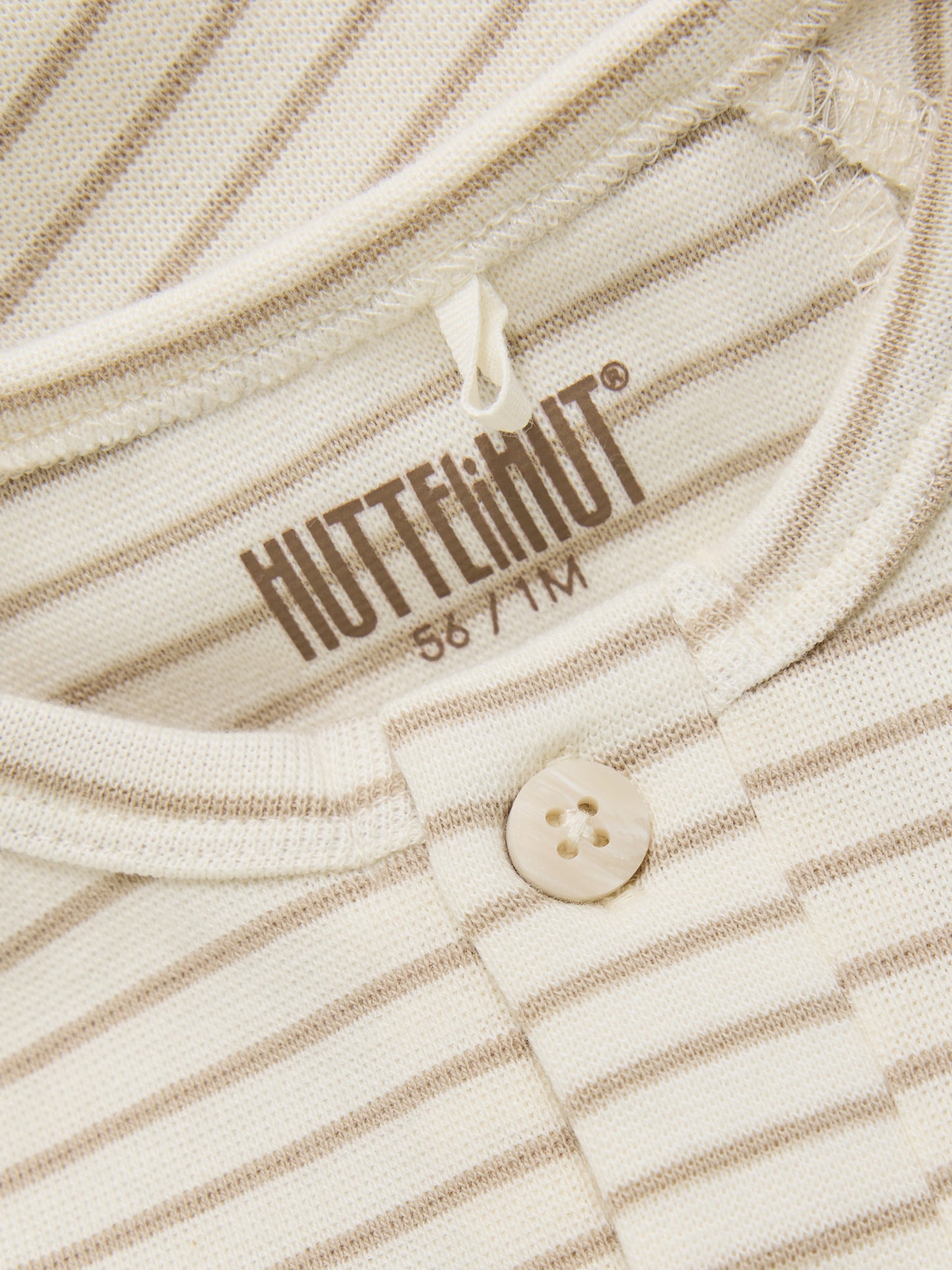 Jumpsuit - Organic Cotton - Romper LS YD Stripe - White Pepper - Huttelihut