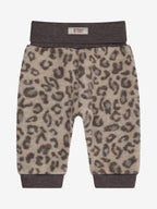 Broekje van merino wool fleece - Jacquard/panterprint - Camel Melange - 100% merino wol - Huttelihut - achterkant