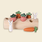 Boomstam Konijn en Groenten – Houten moestuin speelgoed met konijntjes – Egmont Toys