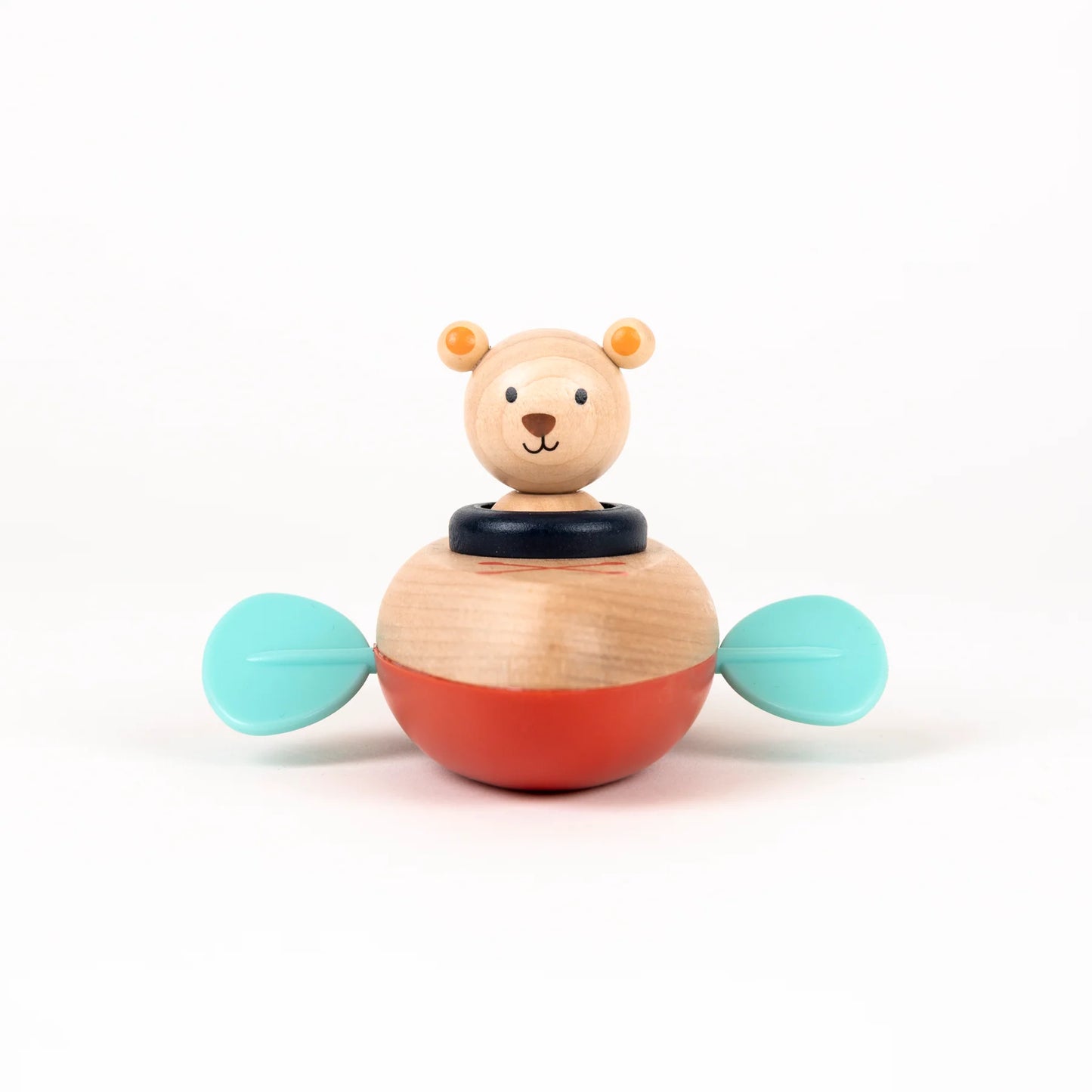 Wind-up bath boat - Wooden bath toy - Rabbit or bear - Egmont Toys