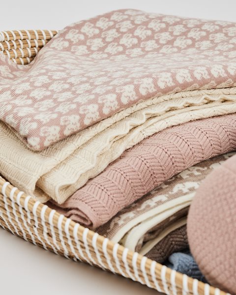 Baby Blanket Bunnies - Merino wool - Pink - Smallstuff