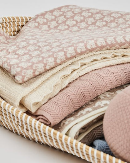 Baby Blanket Bunnies - Merino wool - Pink - Smallstuff