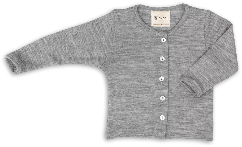 Babyjäckchen - Wolle/Seide - Walnut/Walnuss - Baby Cardigan - Engel Natur