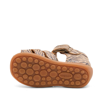 Leren sandaal - Gesloten teen - Glitter zebraprint - Bisgaard