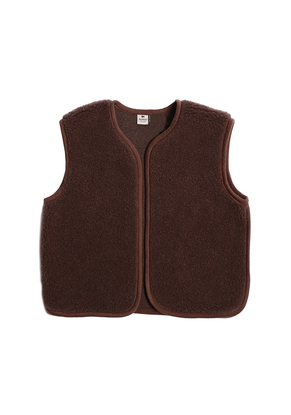 Camino Gilet – Choco Martini Light – Kurze Damen-Wollweste aus 100% Wolle – Alwero