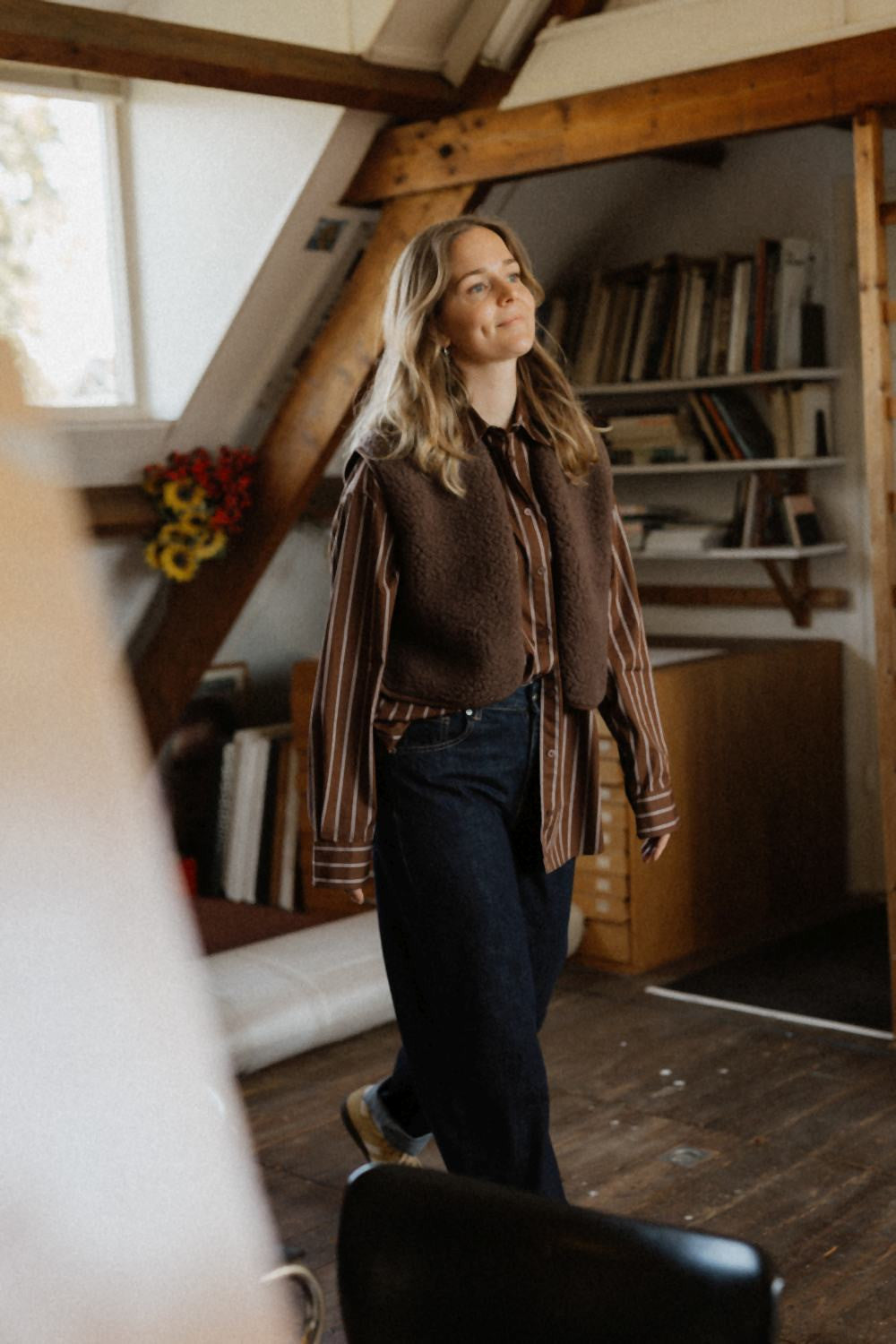 Camino Gilet – Choco Martini Light – Kurze Damen-Wollweste aus 100% Wolle – Alwero