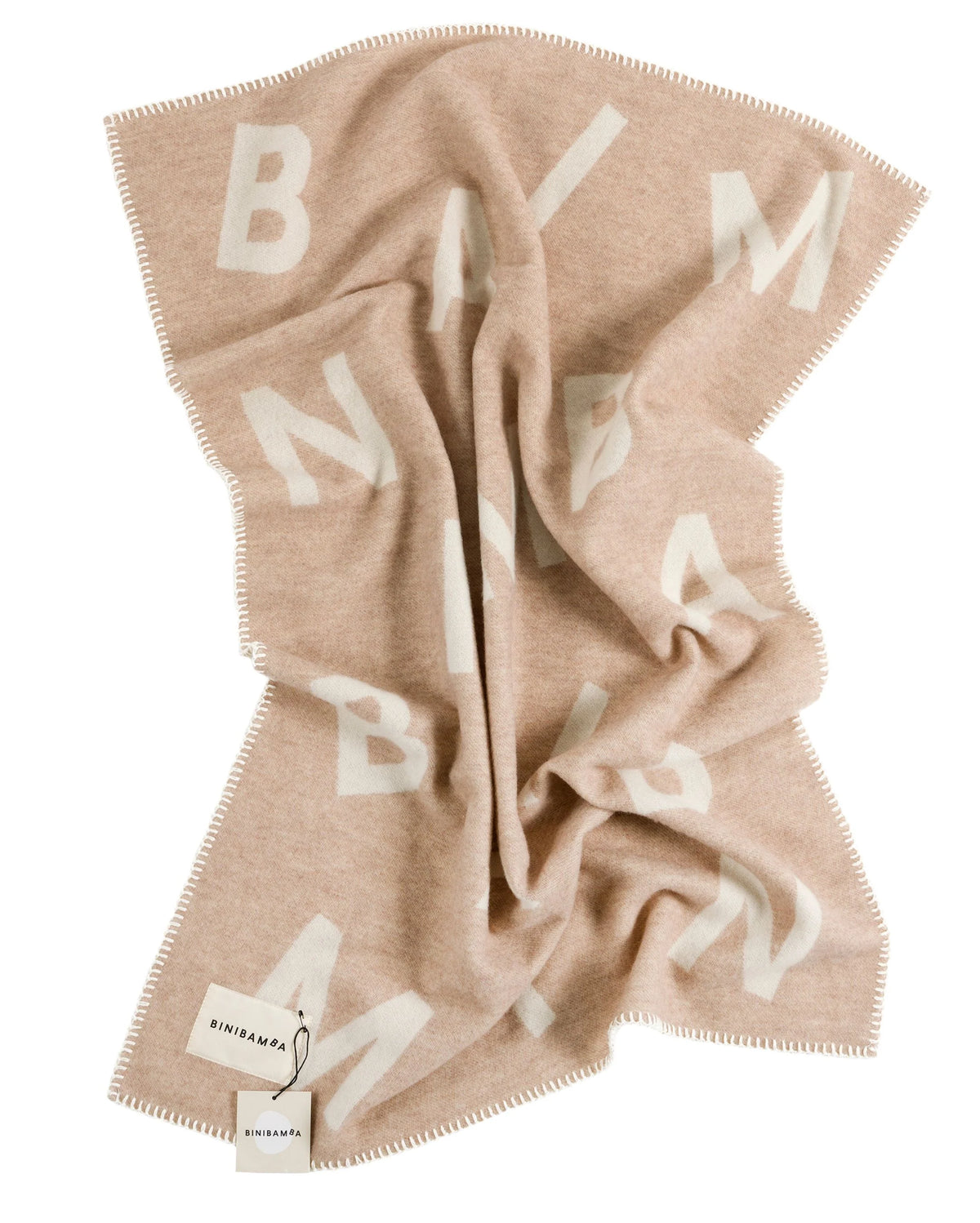 Alphabet Merino Biniblanket – Wiegedecke - 100% Merinowolle - 75×100 cm – BINIBAMBA