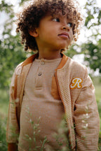 Top lange mouw Moon - Biologisch katoen - T shirt Moon lsl combo knit brown - Riffle Amsterdam - productfoto
