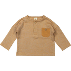 Langarmshirt Moon - Bio-Baumwolle - T-Shirt Moon LSL Combo Knit Brown - Riffle Amsterdam