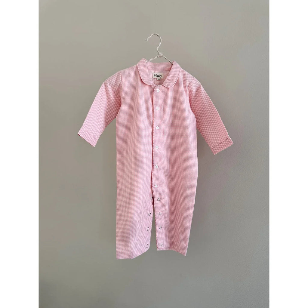 Classic PJ Suit - Biologisch katoen - Tiny Check Pink - Lalaby