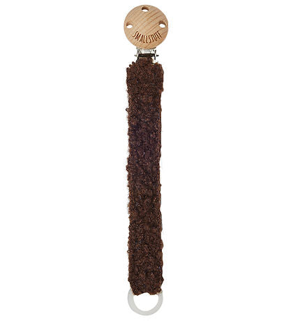 Pacifier clip bouclé - Merino wool - Brown - SmallStuff
