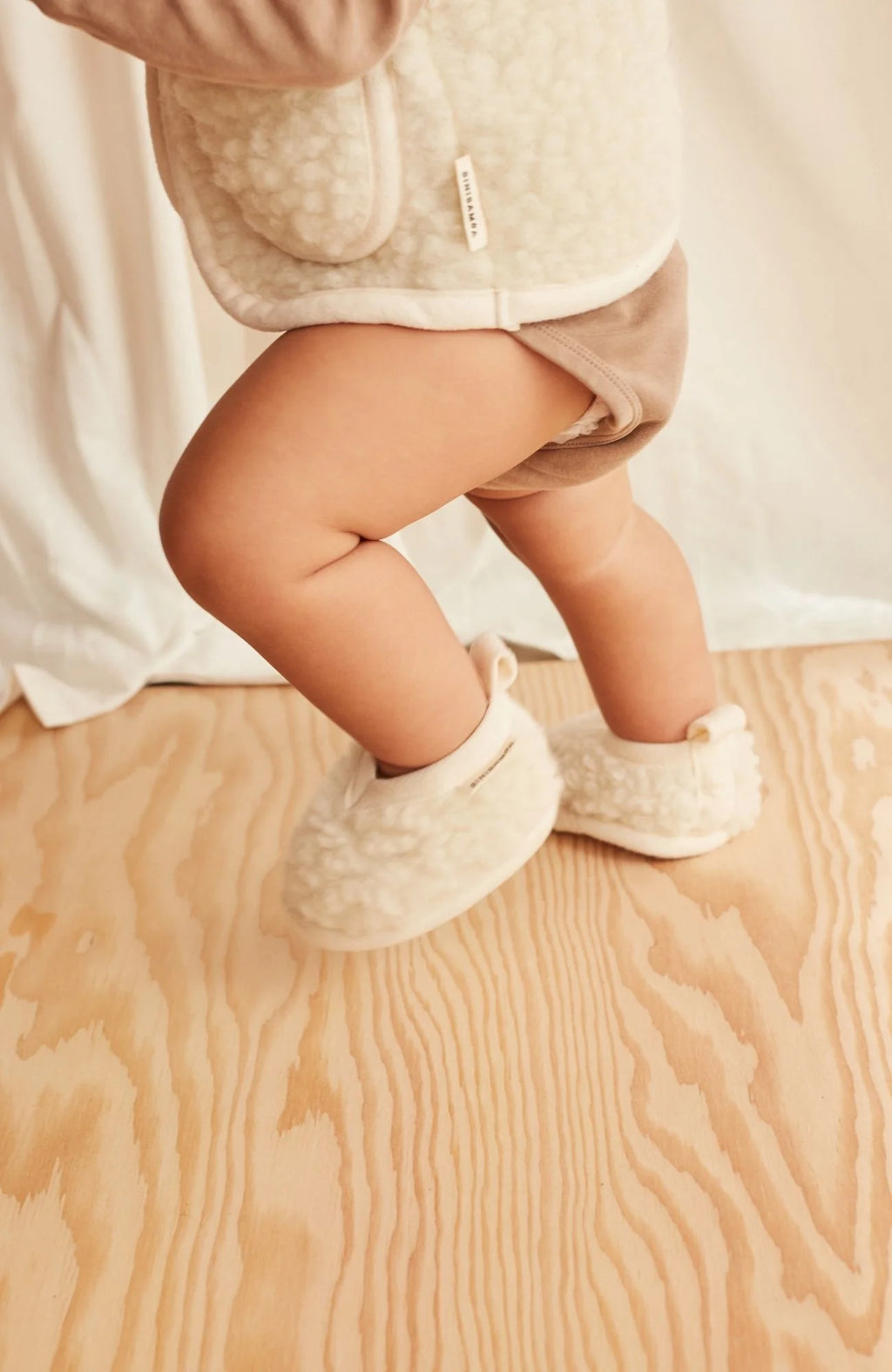 Merino wollen slofjes - Binibooties - Milk - BINIBAMBA