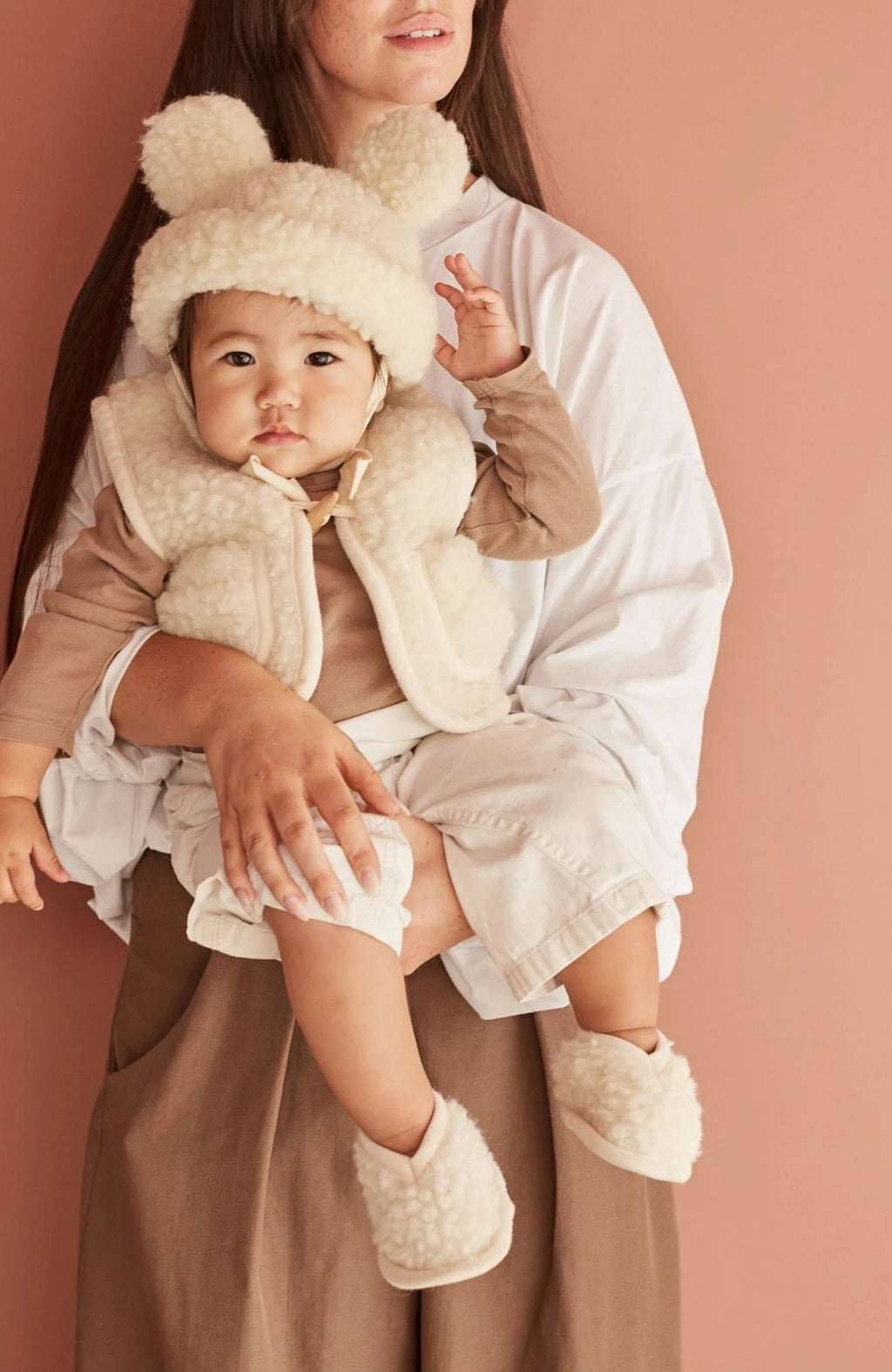 Merino wollen slofjes - Binibooties - Milk - BINIBAMBA