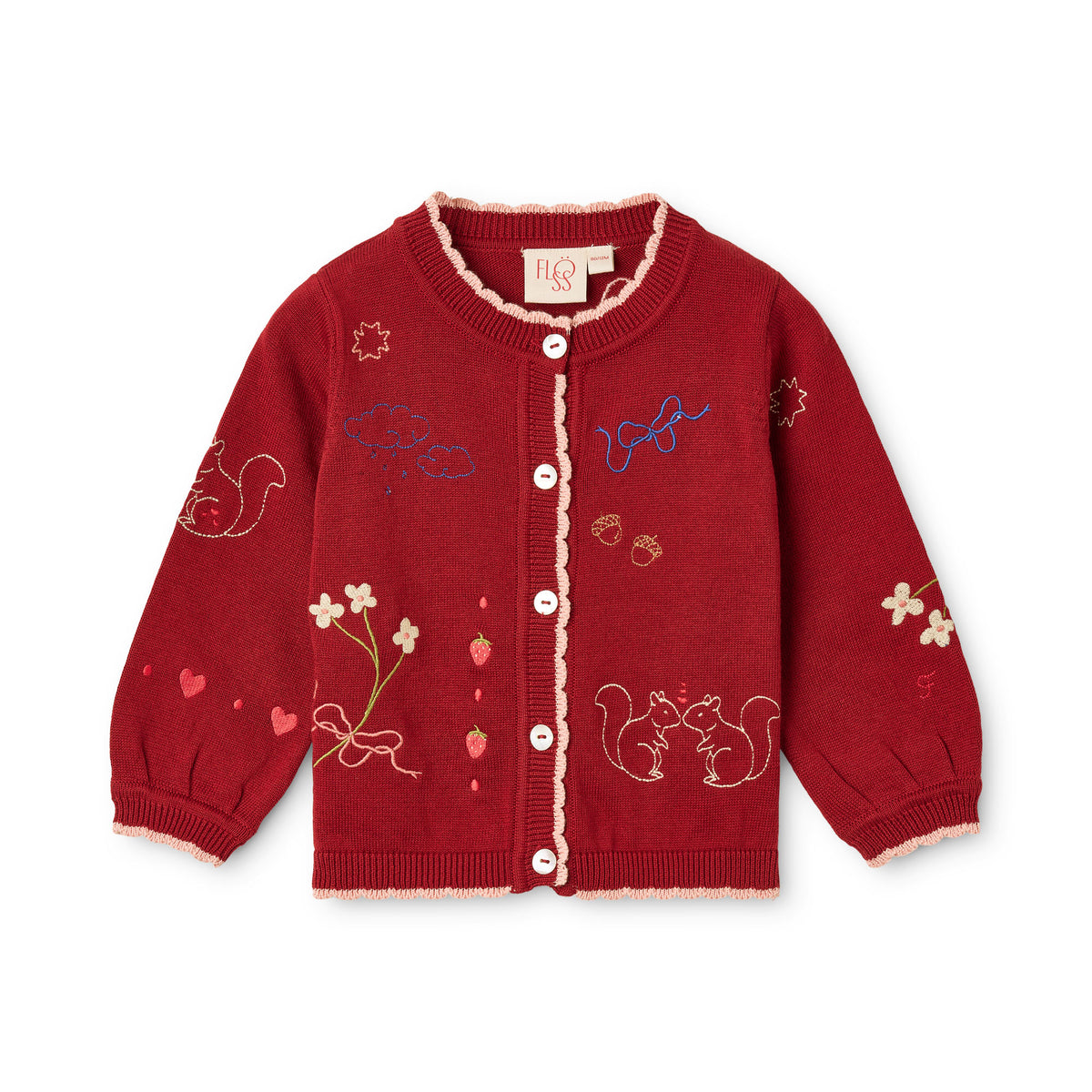 Agnes Cardigan – Vestje  – Dark Cranberry – 100% Katoen – Flöss