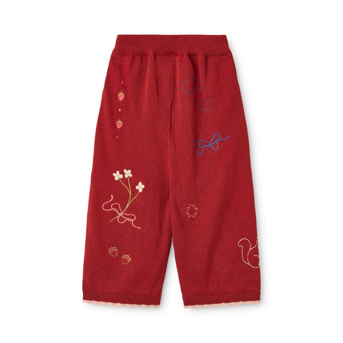 Agnes Pant – Wijd broekje – Dark Cranberry – 100% katoen – Flöss