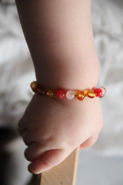 Barnsteen en edelstenen armband - Sofie - 14 cm - Kids 0-3 jaar - Nirrimis
