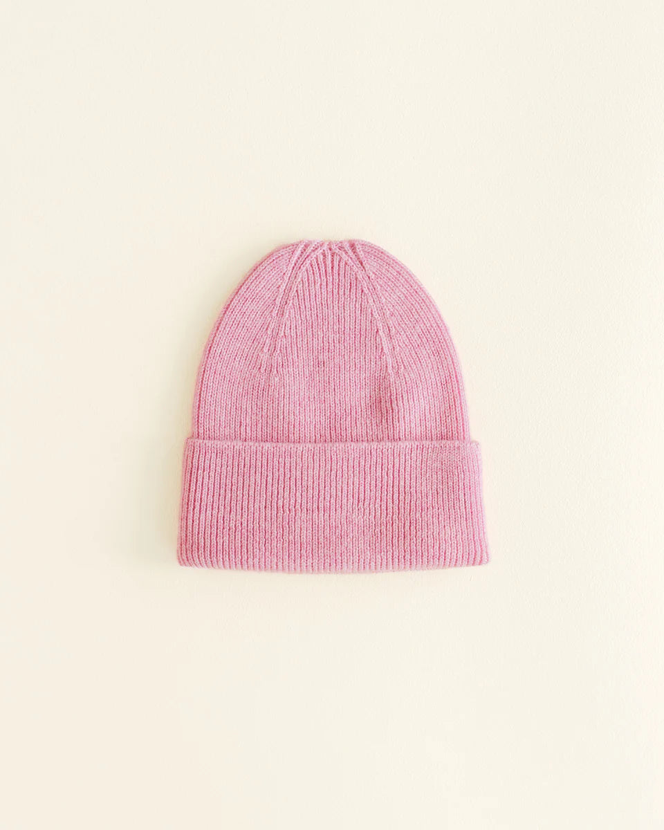Gebreid mutsje - Fonzie newborn - Merino wol - HVID