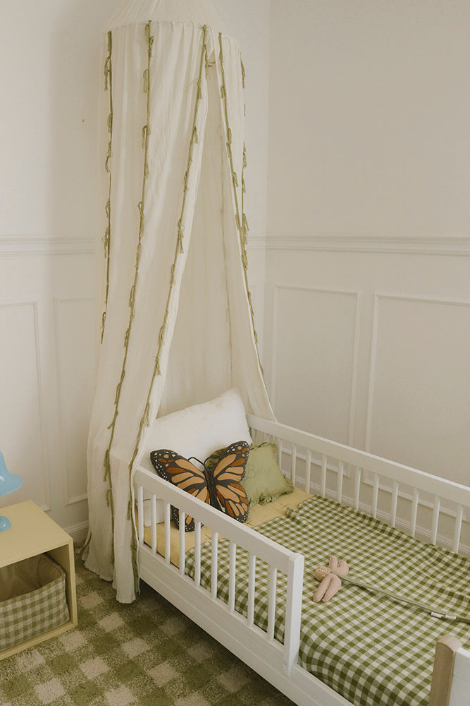Gebreide deken Vichy Tiles – Toffee, Matcha & Ivory – 100% katoen – Lorena Canals