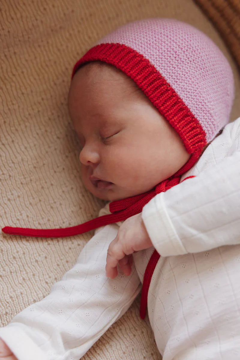 Bonnet Dolly - Baby Knitted Hat - Merino wool - HVID