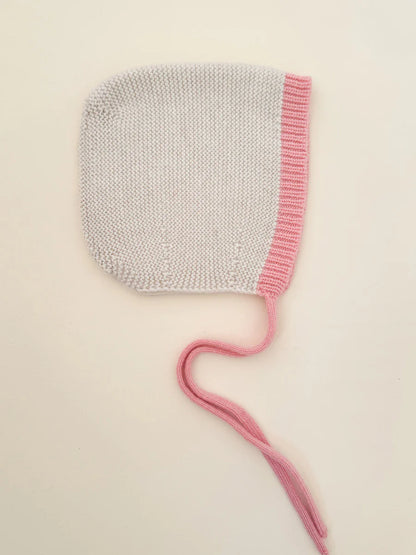 Bonnet Dolly - Baby Strikmutsje - Merinowol - HVID