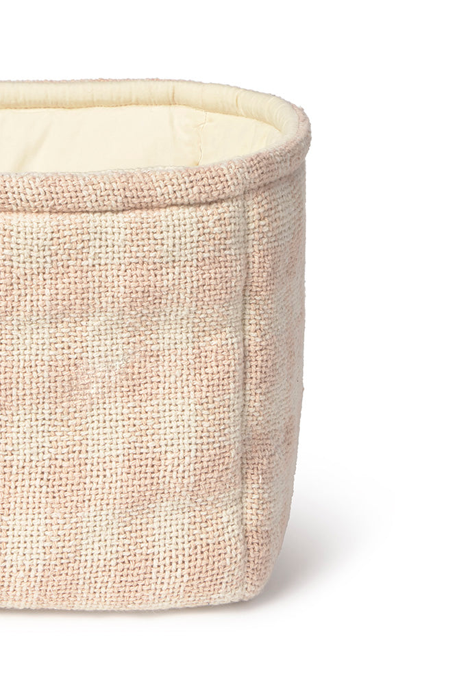 Quilted Basket – Gewatteerde opbergmand – Matcha & Rose – 30 × 20 × 20 cm – Lorena Canals