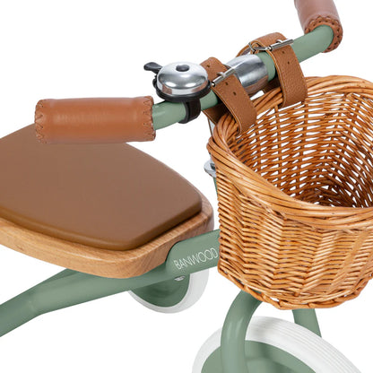 Kinder driewieler met rieten mandje - Trike Vintage - Forest Green - Banwood