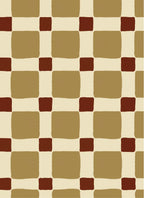 Kariertes Quilt Olivgrün – Atelier Chien: Detailansicht des Tapetenmusters.