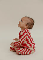 Milking It® Crimson Stripe Onesie – 100% Biologisch Katoen – Claude & Co