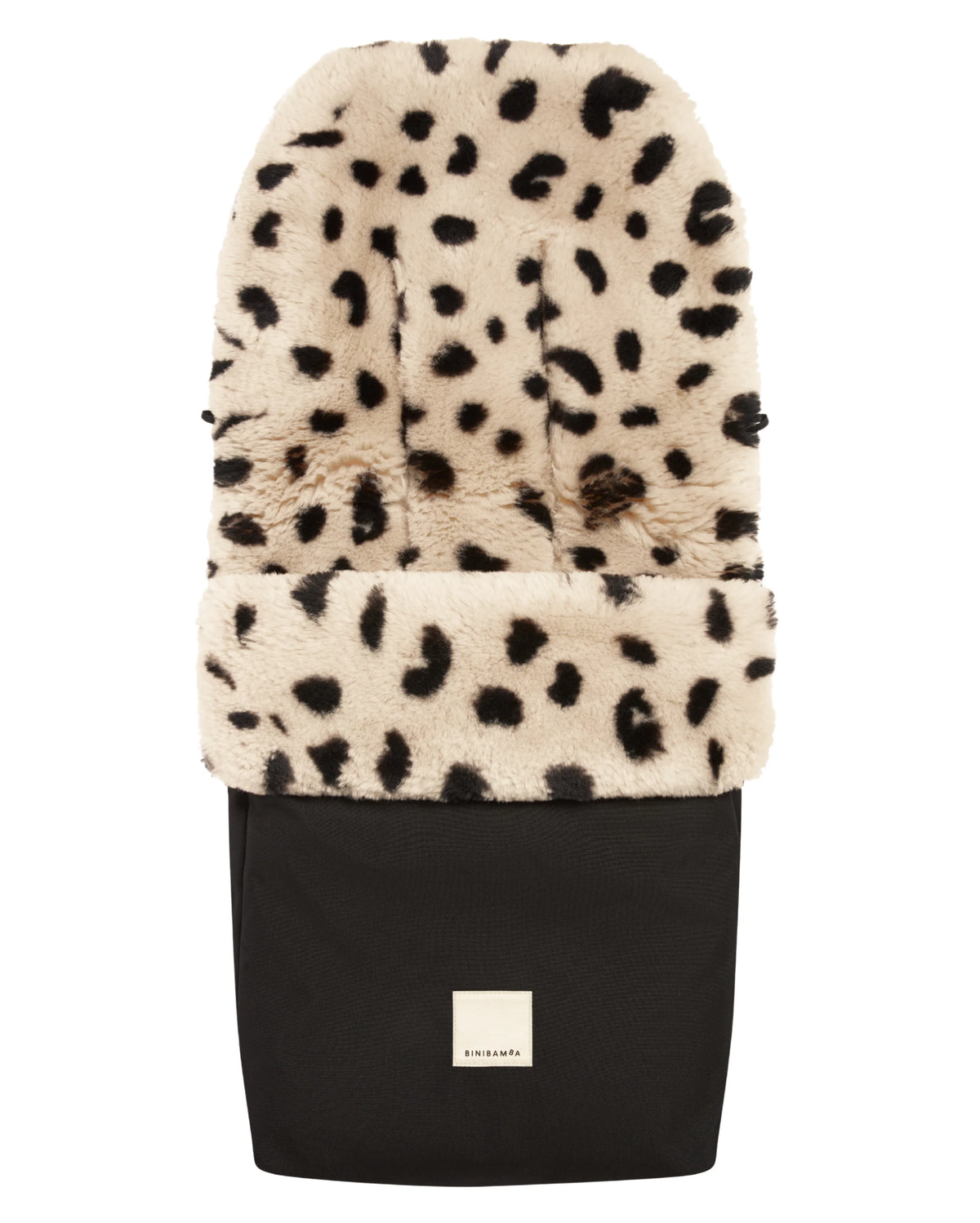 Footmuff Puffmuff® - Merino Sheepskin - Noir + Leopard - BINIBAMBA