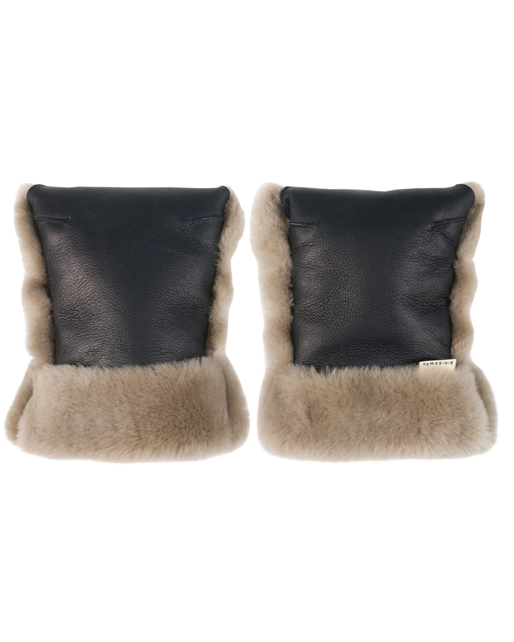 Kinderwagen wanten van Merino schapenvacht - Noir + Toast - BINIBAMBA