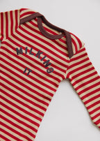 Milking It® Crimson Stripe Onesie – 100% Biologisch Katoen – Claude & Co