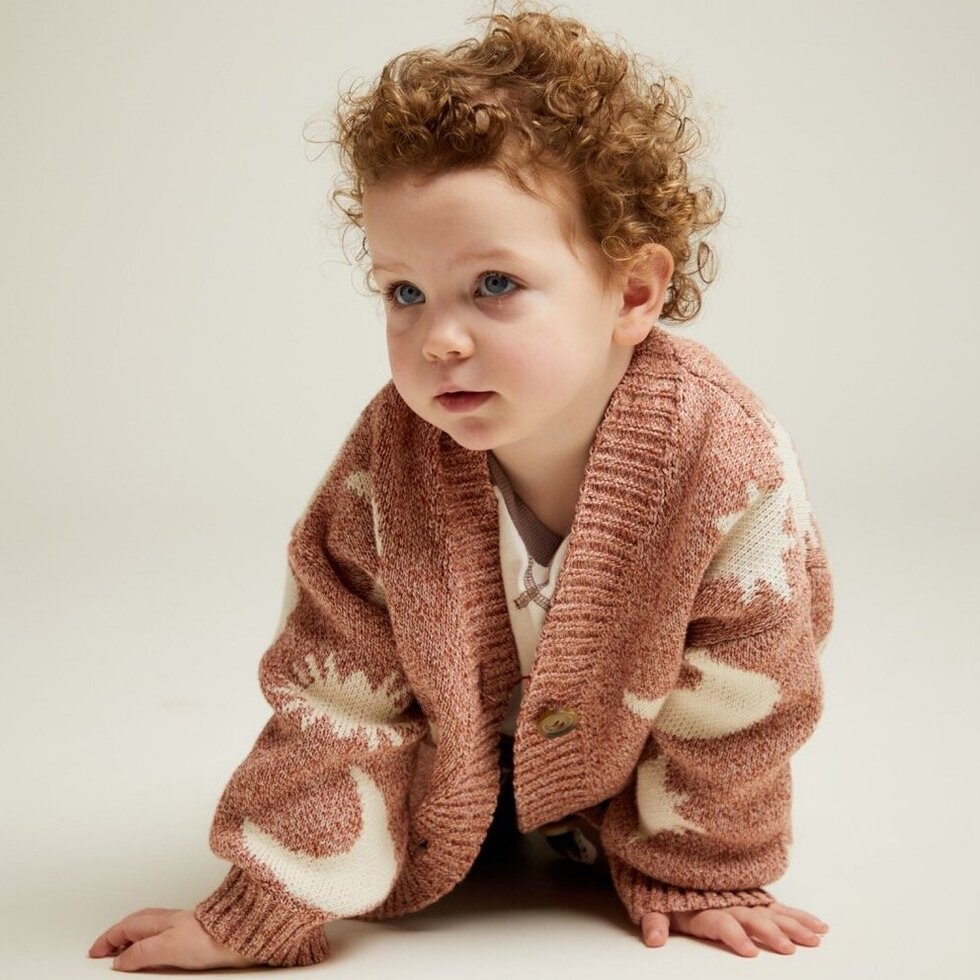 Moon Star Cardigan Russet – 100% Organic Cotton – Claude & Co