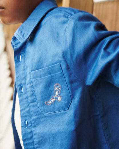Shirt top Eagle - Organic cotton - Ocean Blue/Cobalt blue - Copenhagen Colors