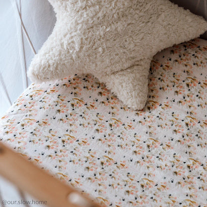 Spannbetttuch – Spannbetttuch für KIMI Babybett – Bio-Baumwolle – Charlie Crane
