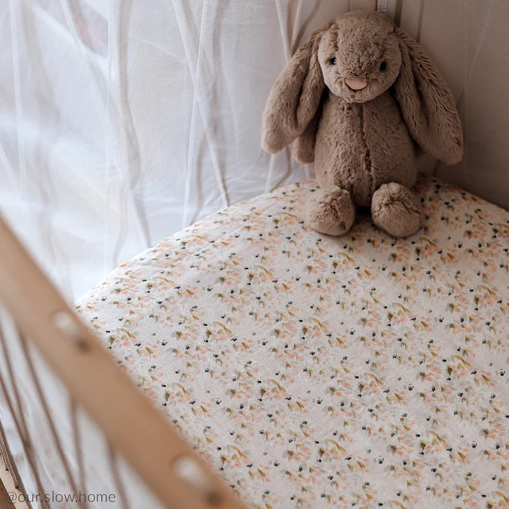 Spannbetttuch – Spannbetttuch für KIMI Babybett – Bio-Baumwolle – Charlie Crane