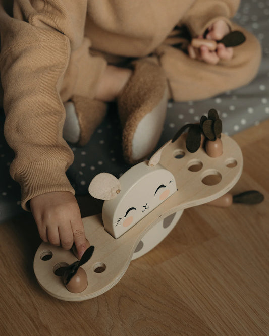 Evenwicht puzzel - Bunny Balance - Houten speelgoed - Mrs Ertha