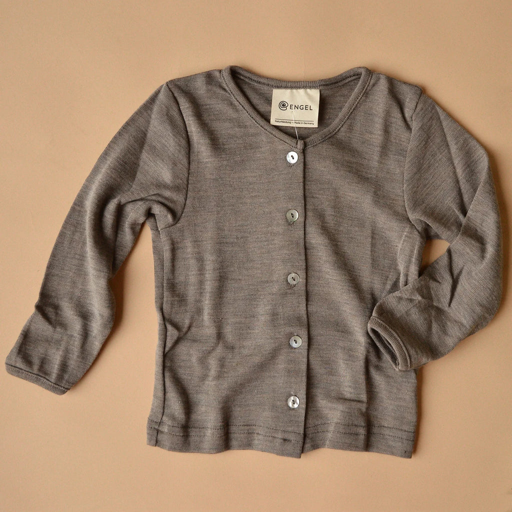 Babyjäckchen - Wolle/Seide - Walnut/Walnuss - Baby Cardigan - Engel Natur